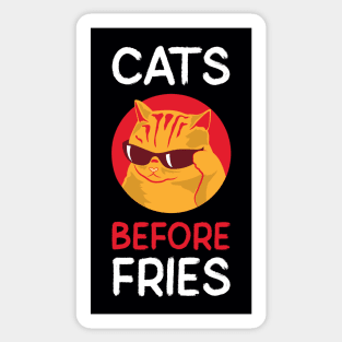 Cats Before Fries Sticker